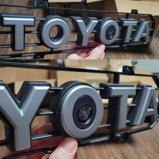 TRD logo grille insert with camera mount front camera 4Runner Toyota